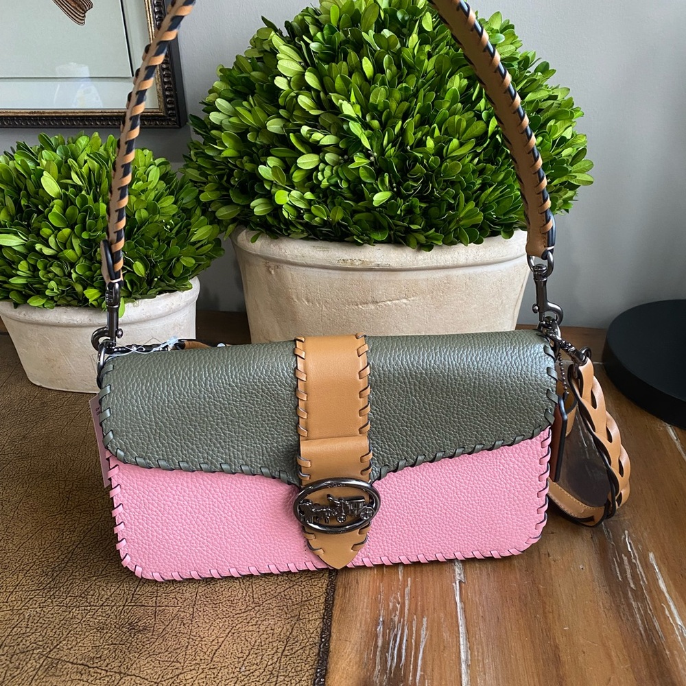 Coach Georgie Whipstitch Colorblock Leather Shoulder/Crossbody Bag - Picture 6 of 15